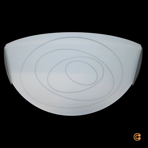 [NEUWERTIG] B-Ware Fabas Luce Wandleuchte Lampe Kent Chrom Weiß Glas Metall E27 1 Flammig