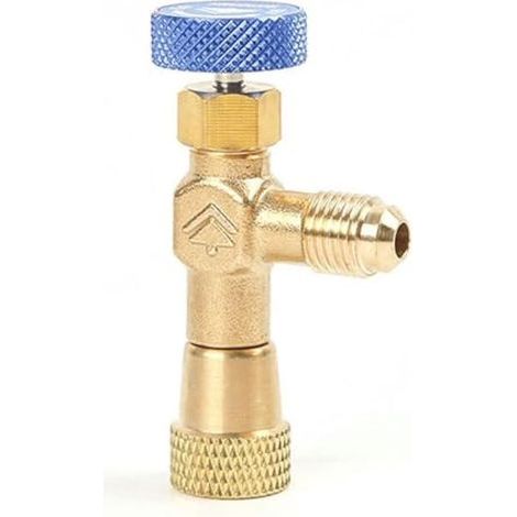 Soupape de sécurité pour climatiseur 1/4" à 1/4", adaptateur liquide réfrigérant R404A R22 R407C, vanne de régulation pour réparation (1/5)
