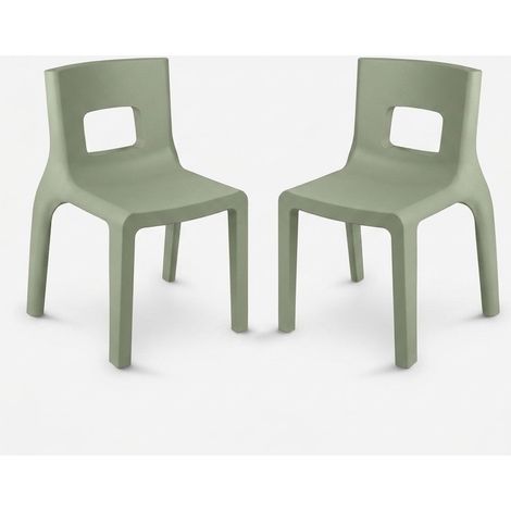 Set 2 sedie design indoor outdoor in polietilene Made in Italy Eos - Verde
