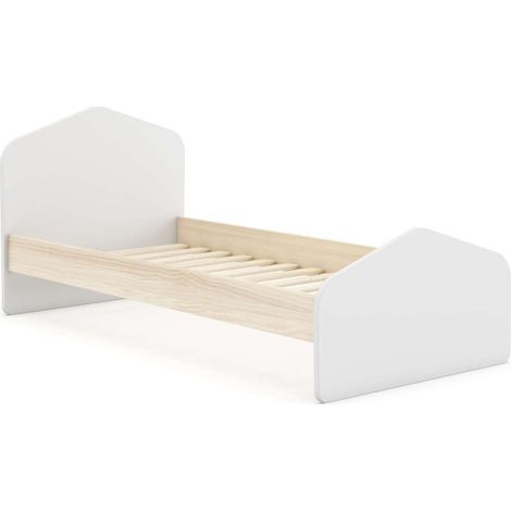Cama juvenil Estela acabado blanco/cera blanca, 90cm(alto) 100cm(ancho) 195.4cm(fondo) (1/4)
