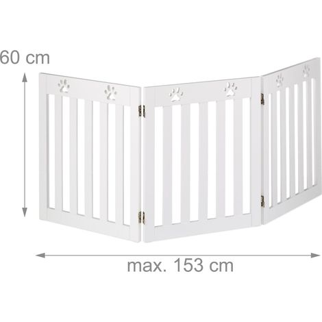 Cancello di sicurezza pieghevole per cani scala porta 60 x 153 x 2 cm design allegro in MDF bianco 130015472