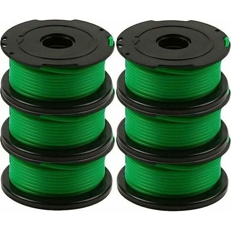 Ulisem – Lot de 6 bobines de fil pour débroussailleuse 6m – Compatible Black & Decker GL7033 GL8033 GL9035 – Matériau durable pour coupe précise