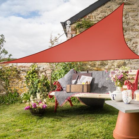 Greenbay Sun Shade Sail Garden Patio Party Sunscreen Awning Canopy 98% UV Block Triangle Terracotta 3.6x3.6x3.6m