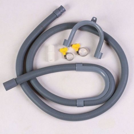 Tuyau D'évacuation - 1,5 M - Ø 20 Mm - Pour Lave-linge Et Lave-vaisselle - Universel Avec Support Et Colliers (1/5)