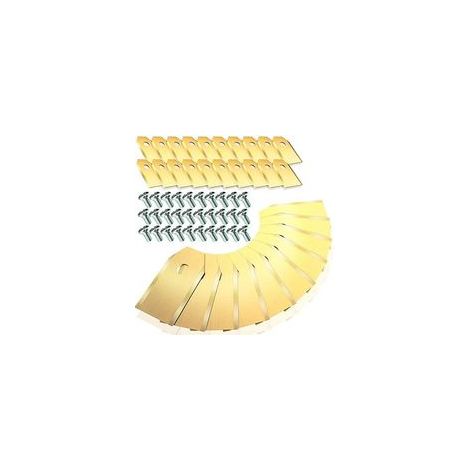 30x Lame De Rechange en Carbon pour tous les Husqvarna Automower/Gardena/Yardforce - Couleur or Lame robot tondeuse pour Husqvarna 305, 308, 310, 315, 320, 420, etc. - (3.1 g / 0.75 mm) avec 30 Vis