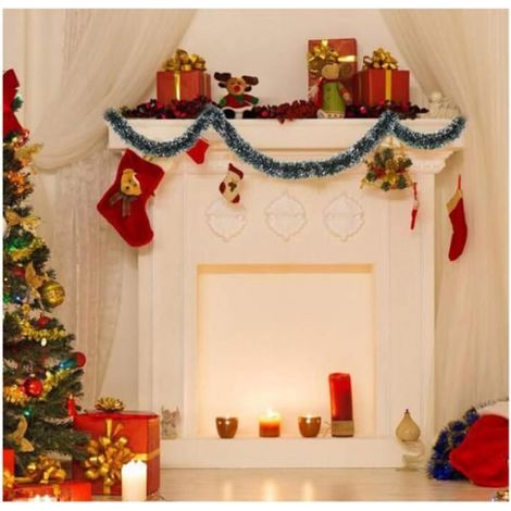 Couronne de Noel Porte, 5PCS 2M Guirlande Sapin Artificiel, Couronne de Noël Artificielle, Guirlande Noel Sapin, Guirlande de Noël (1/5)