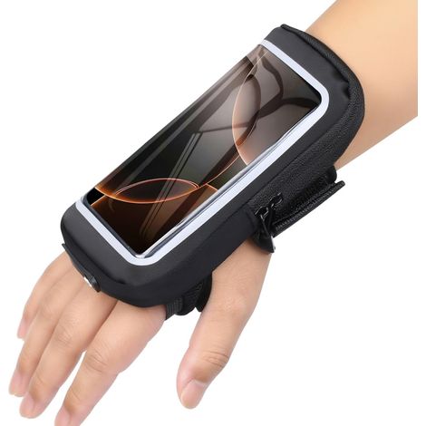 Sports Armband, Adjustable Water Resistant Wristband for Mobile Phones, Universal Running Armband Strap for Jogging, Gym, Cycling, Hiking, Compatible with iPhone and Samsung