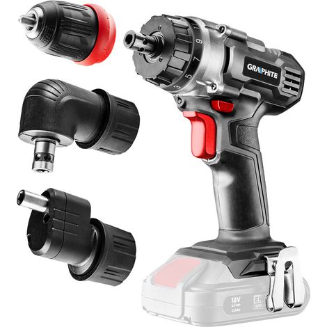 Trapano/avvitatore a batteria Energy+ 18V, mandrino rimovibile da 10 mm, più adattatore angolare e adattatore (1/5)
