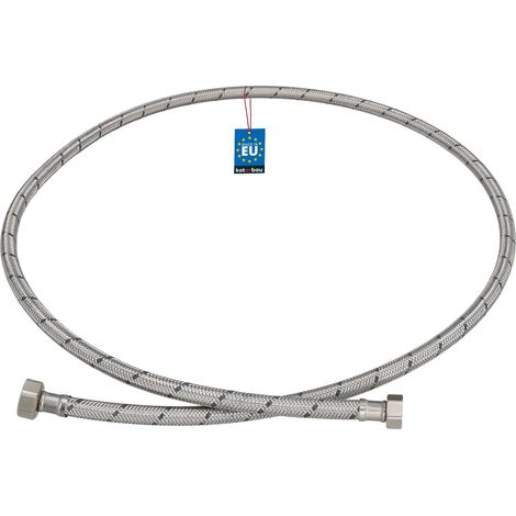 KOTARBAU® Flexible Robinet 1/2"x3/8" - Tuyau Robinet 150cm - Acier Inoxydable - Rallonge Robinet Cuisine Flexible - Tuyau Robinet Cuisine Flexible - Tuyau Flexible Plomberie - Argent (1/4)