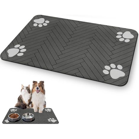 1 Tapis De Nourriture Antidérapant Diatomite Séchage Rapide Imperméable Pour Chien Chat 30x50cm