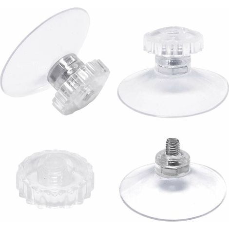 lot de 30 Ventouses avec Filetage et écrous moletés Ø 45 mm, Transparentes, pour Voiture, Camping, vitre, Pare-Soleil (1/5)