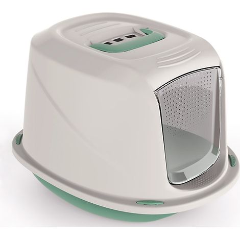 10586 Inodoro WC para gatos mod. GALAXY con puerta frontal 45x36x31,5 cm Color: Verde