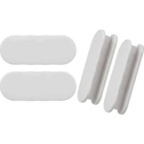 Lot de 4 Poignee de Porte Exterieur Adhésives, Poignée de Porte Extérieure en Plastique Blanc, Poignée Porte Coulissante Sans Perçage pour Armoire Balcon, Poignée Ventouse pour Meuble et Fenêtre (1/5)