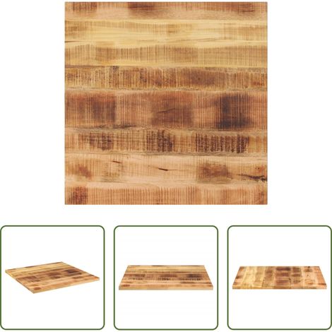 Mangoholz -  Tischplatte 70x70x3,8 cm Quadratisch Raues Massivholz Mango