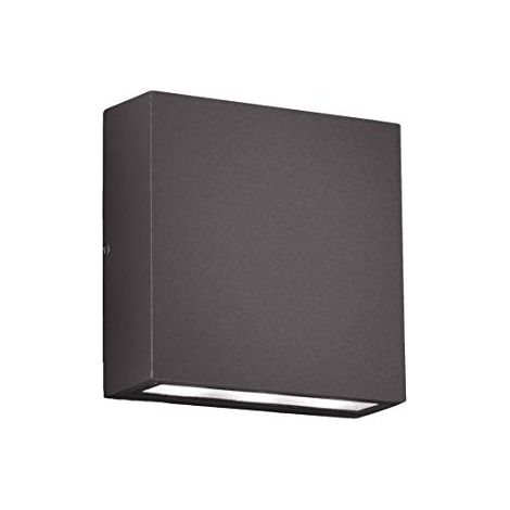Applique Led Parete Esterno Quadrata Doppia Luce Antracite H14 Thames GD Trio (1/4)