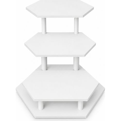 Scaffale espositivo decorativo a 3 livelli di colore bianco (1/3)