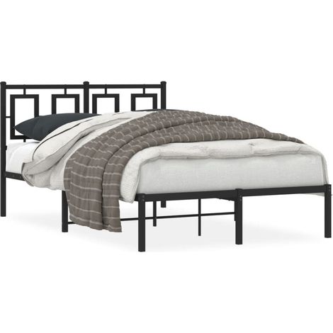 Maison Exclusive - Cadre de lit métal sans matelas avec tête de lit noir 120x190cm