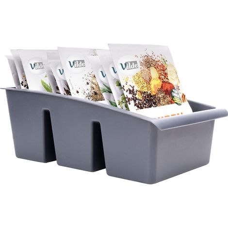 Organizador de especias gris, 25x15x9 cm (1/5)