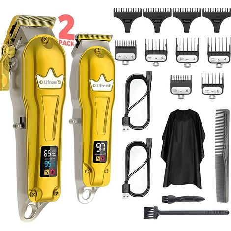 Tondeuse à cheveux pour homme + tondeuse de précision à lame en T, tondeuse à cheveux professionnelle sans fil pour homme, tondeuse à barbe pour homme, tondeuse de coiffeur (1/5)