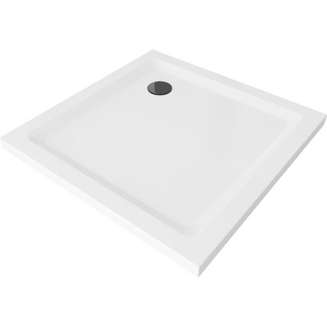 Mexen Flat piatto doccia quadrato slim 100 x 100 cm, bianco, sifone nero - 40101010B (1/5)