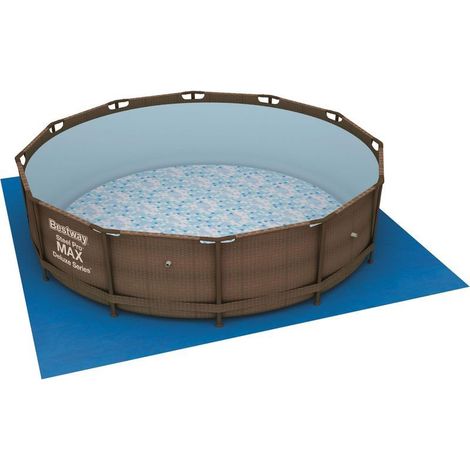 Tapis de sol pour piscine hors sol – Adapté aux piscines rondes de 3,66 m à 4 m de diamètre et aux piscines carrées de 4 m × 4,1 m – Protection antidérapante et résistante aux intempéries (1/5)
