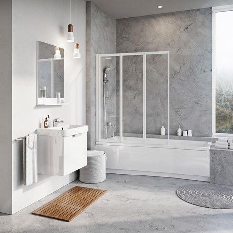 Ravak Panneaux de bain - Face avant BeHappy II, 1700 mm, gauche, blanc CZ94100A00 (1/3)