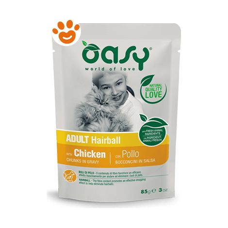 Oasy Cat Bocconcini in Salsa Adult Hairball - Oasy Cat Bocconcini in Salsa Adult Hairball - Bustina Da 85 Gr
