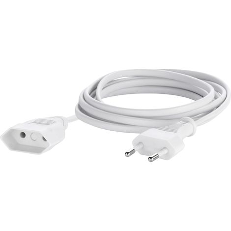 Sygonix SY-5042684 alimentation Rallonge 2.5 A blanc 2.00 m H03VVH2-F 2X 0,75 mm²