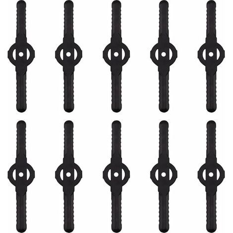 Plastic edge trimmer blade, 10 pcs Plastic Cutter Blades Replacement For Cordless Grass Trimmer Tool Set, Replacement Plastic Lawn Mower Cutting Blades (Black) (1/5)