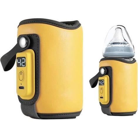 SABIR-Chauffe-biberon portable USB (jaune) - YSINOBEAR - Contrôle intelligent de la température - Jaune (1/4)