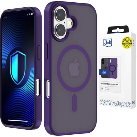 Custodia MagCase 3mk Smoke per Apple iPhone 16, colore viola. (1/5)
