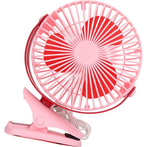 Tragbarer USB-Solarventilator mit Clip, Mini-Tischventilator für Zuhause, Outdoor und Reisen, Pink (1/5)