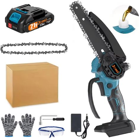Mini Tronçonneuse Sans Fil 6 Pouces Rechargeable 1 Batterie 1 Chaîne Outil de Coupe Bois et Élagage Jardin et Bricolage Léger (1/5)