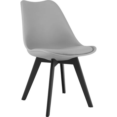 Sedia Mark scandinava grigia con gambe nere (1/5)