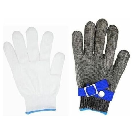 Gant De Boucher En Cotte De Maille Acier Inoxydable Resistant Coupe Haute Performance Niveau 5 Protection Taille L (Pas Une Paire) (1/5)