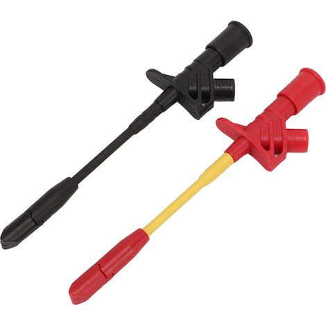 Lot de 2 pinces de test J.30019 pour multimètre automobile, avec prise banane 4 mm, pour tests de circuits.