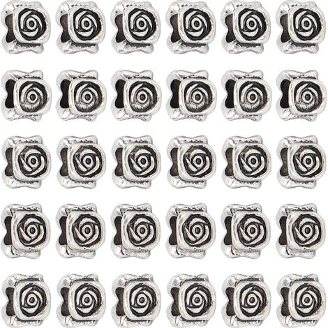 30 perles de barbe vintage en alliage avec motif floral 3D pour tresses, dreadlocks et création de bijoux DIY (1/5)