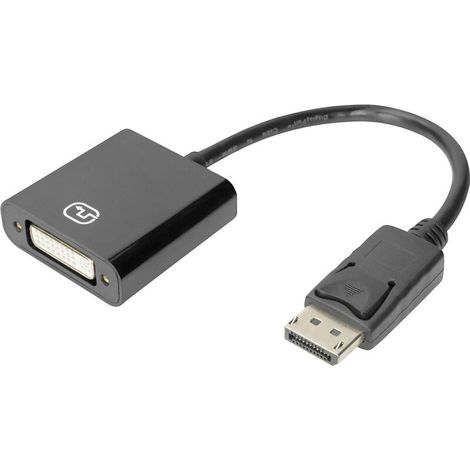 Câble de raccordement DisplayPort / DVI Fiche mâle DisplayPort, Prise femelle DVI-I 24+5 pôles 0.15 m noir DB-340414-001-S blindage double, S667662 (1/2)