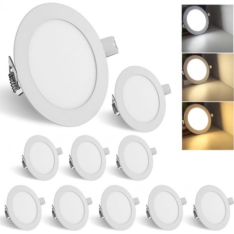 SWANEW Spot LED encastré. panneau led. spot encastrable de salle de bain.spot led encastrable . spot encastrable led 10x 6W 3 couleurs en 1 (1/5)