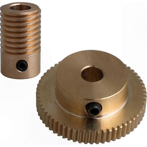 Roue à vis sans fin en laiton, alésage 6 mm, module 0,5, 60 dents, axe de vis sans fin pour mécanismes de précision
