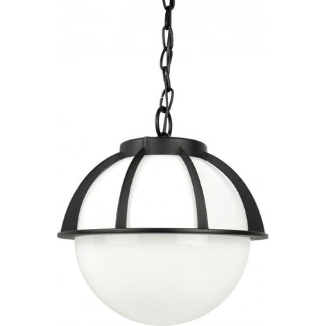 Lampada sospensione esterna sfera 25cm nera E27 IP43 (1/5)