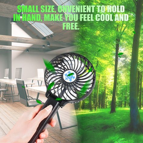 Ventilateur portable rechargeable par batterie au lithium USB, pliable, pour la ventilation et la climatisation, mini ventilateur de poche pour l'extérieur et la maison (rose) (1/5)