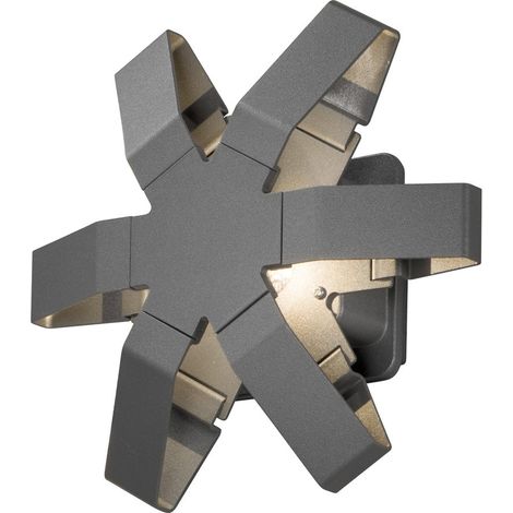 Konstsmide Pescara Applique d'extérieur moderne, étoile, LED haute puissance 3W gris foncé, IP54 (1/3)