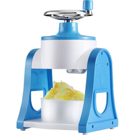 Machine à glace pilée manuelle rotative bleue, facile à nettoyer, 1 pièce (1/5)