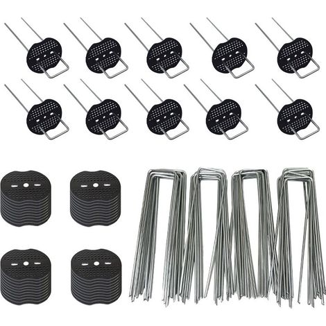 GDHZS- Agrafes de Jardin en Forme de U en métal argenté,Clous de Sol de Jardin, Chevilles de Fixation de Tissu de Paysage,Outils de Jardinage(50PCS One Set) (1/5)