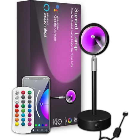 RGB-Stehlampe mit App-Steuerung, Regenbogenprojektion, Sonnenuntergangslicht, Live-Streaming, Hintergrundbeleuchtung, Bluetooth-App-Stehlampe (1/5)