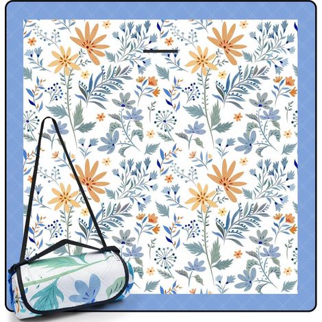 XXL Picknickdecke wasserdicht 200x200cm, waschbar, isoliert, mit Tragegriff (1/5)