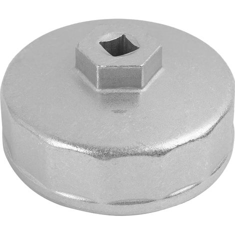 74mm Clé de Filtre à Huile, Cloche de Filtre à Huile 14 Pans en Alliage d'Aluminium, Compatible avec Clef à 3/8", Douille de 27 mm ou 1-1/16", Adaptée aux Moteurs V6 335i et Biturbo de 3.0 l (1/5)