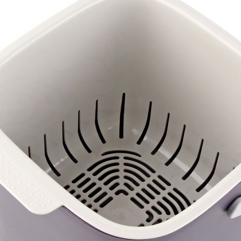 Poubelle de bureau portable avec compartiments séparés pour déchets humides et secs, petite poubelle avec couvercle et poignée, idéale pour la voiture, la cuisine ou la chambre (violet foncé). (1/5)