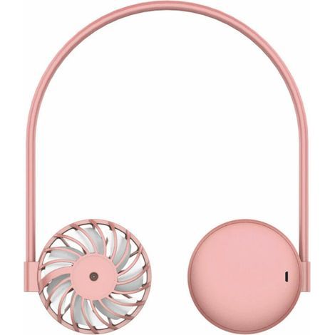 Mini ventilador de cuello, ajustable, portátil, para colgar (rosa) (1/5)